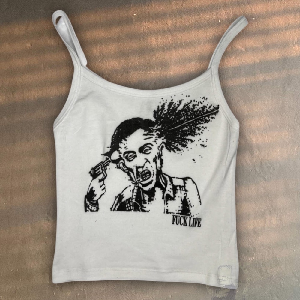 havoc cult NEGLECT tank f*ck life living to die shirt crop praying art noir ftp
